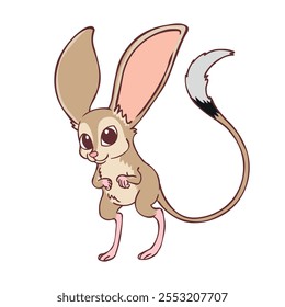 Vetor de personagens de desenhos animados Jerboa bonito