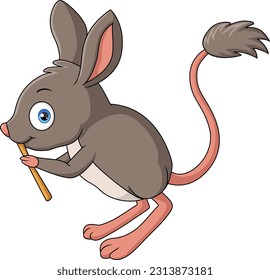 Cute jerboa cartoon on white background