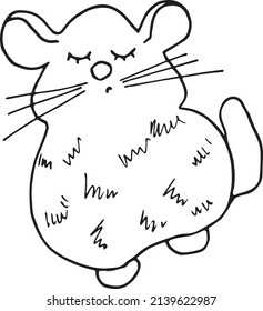 Cute jerboa illustration on a white background