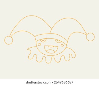 a cute jester doodle line art illustrations