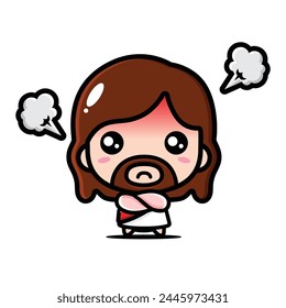 cute jesus with angry expression