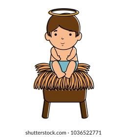 cute jesus baby in cradle