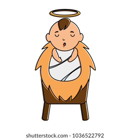 cute jesus baby in cradle