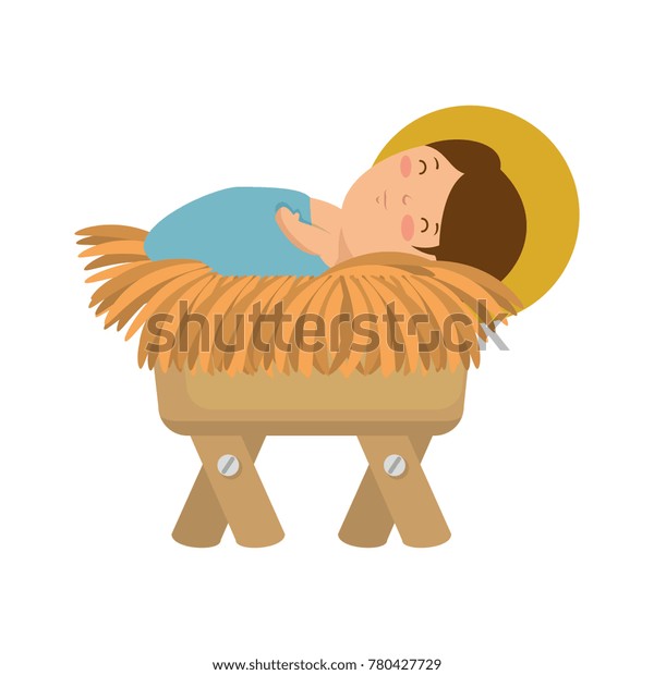 Cute Jesus Baby Cradle Stock Vector (Royalty Free) 780427729