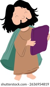 Cute Jesus Carrying a Stone Tablet, Jesus day