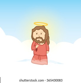Cute Jesus character vector illustration.