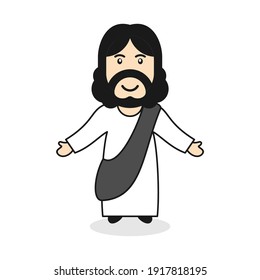 cute jesus character vector set