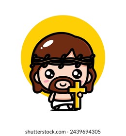 cute jesus christ carrying a cross