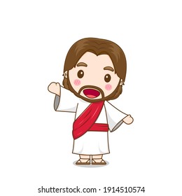 Cute Jesus Christ cartoon vector design illustration