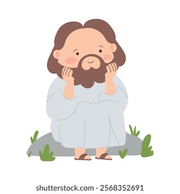 cute jesus christ character isolated