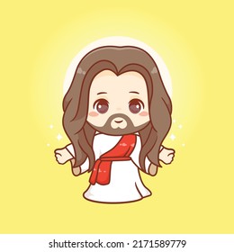 Cute Jesus Christ God Cartoon Design