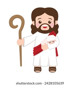 Cute Jesus Christ the good shepherd