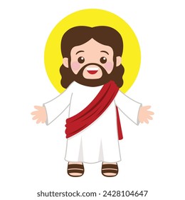 Cute Jesus Christ mascot chibi cartoon character