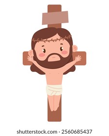 cute jesus crucifixion isolated design