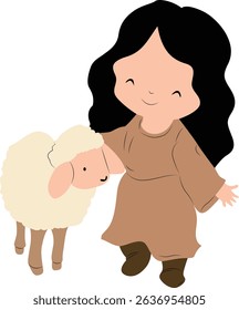 Cute Jesus Guiding a Lost Lamb, Jesus day