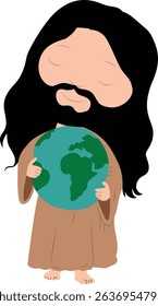 Cute Jesus Holding a Globe, Jesus day