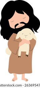Cute Jesus with a Lamb