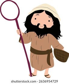 Cute Jesus with a Net