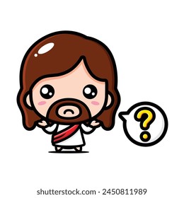 cute jesus poses question mark
