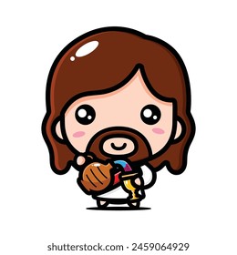cute jesus turns water into wine