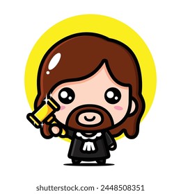cute jesus wearing judge clothes