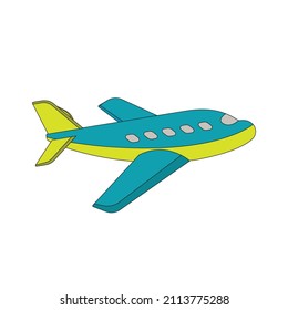 Cute jet plane drawing. Vector