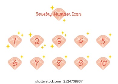 Cute Jewelry Ranking Icon Set