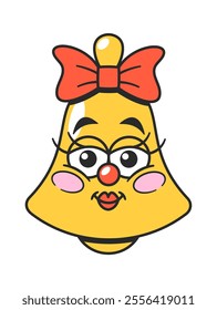 Cute jingle bell smiling mascot