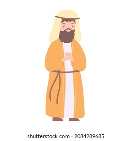 cute joseph cartoon icon flat