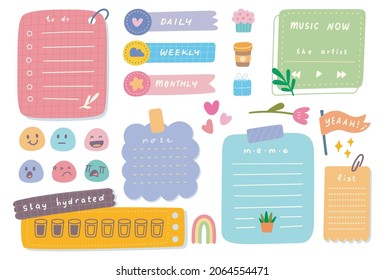 Cute journal and planner design vector illustration