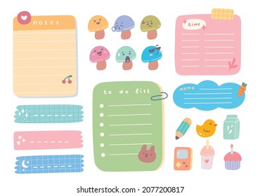 Cute journal and planner design vector illustration