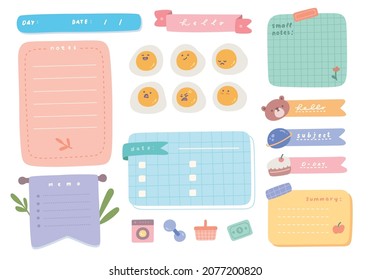 Cute journal and planner design vector illustration