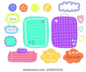 Cute journal and planner design vector illustration