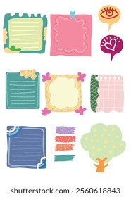 Cute journal and planner design vector illustration