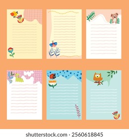 Cute journal and planner design vector illustration
