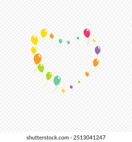 Cute Joy Inflatable Ball Vector Transparent Background. Helium Ballon Pattern. Red and Green and Yellow Fun Backdrop. Pink and Blue Birthday Balloon Cover.