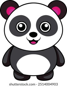 Cute joyfull panda vector art illustratio