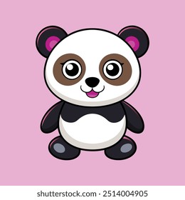 Cute joyfull panda vector art illustratio