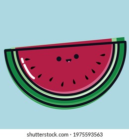 a cute juicy watermelon slice 