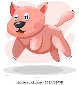 CUTE JUMPING DOG CARTOON VECTOR