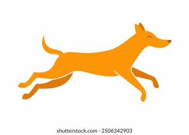 Cute Jumping Dog Vector Illustration