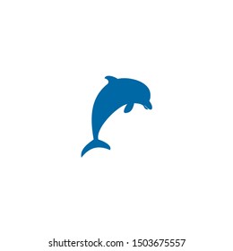 cute jumping dolphin logo design vector template