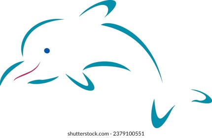 Un delfín saltando lindo con un diseño simple