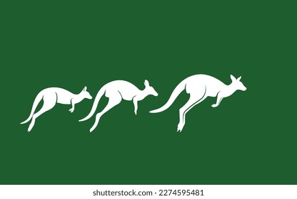 Cute jumping white kangaroo in flat style. kangaroo illustration vector isolated on beautiful color background