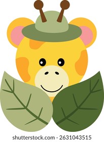 Niedliche Jungle Giraffe mit Explorer Hut