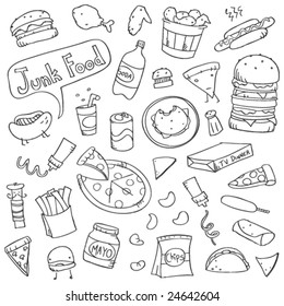 Cute junk food doodles.