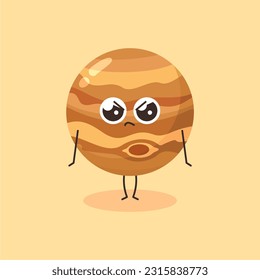 Cute jupiter angry simple isolated vector image