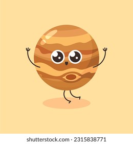 Cute jupiter jump simple isolated vector image