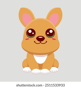 Design de ilustração de animal canguru bonito