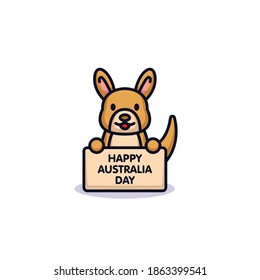Cute kangaroo in Australia day festive